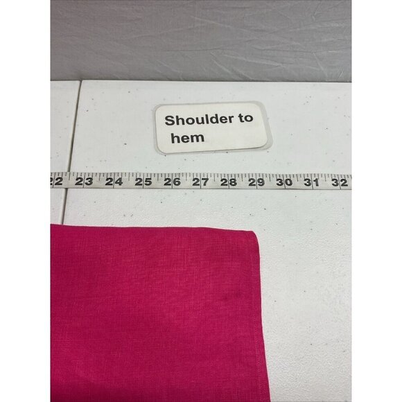 Lauren Ralph Lauren womens‎ Size 3X hot pink Linen roll tab long Sleeve top - Picture 5 of 8